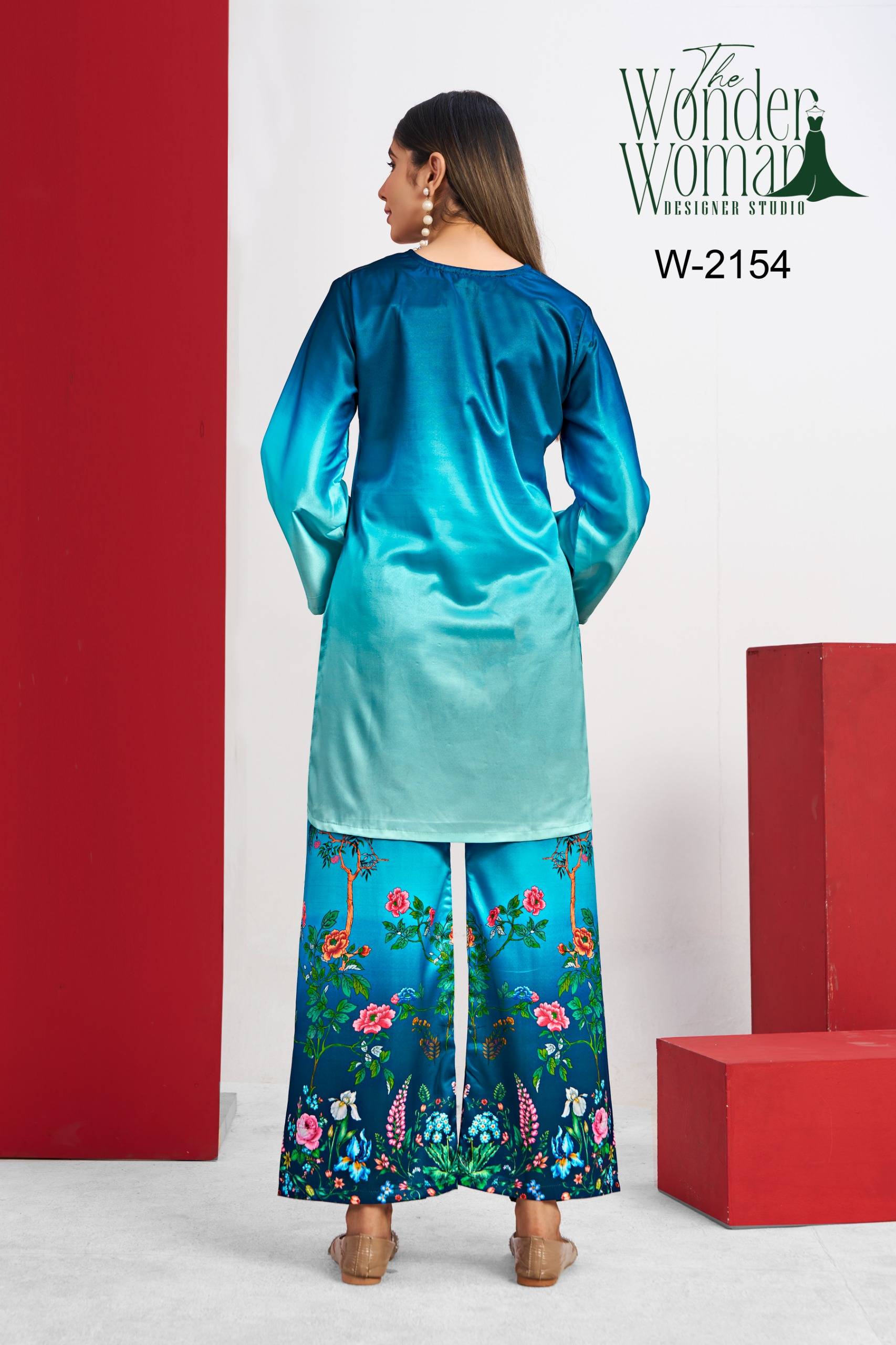 W-2154  by The wonder woman Beautiful satin real kurta Stitched Dresses At Wholesale Price